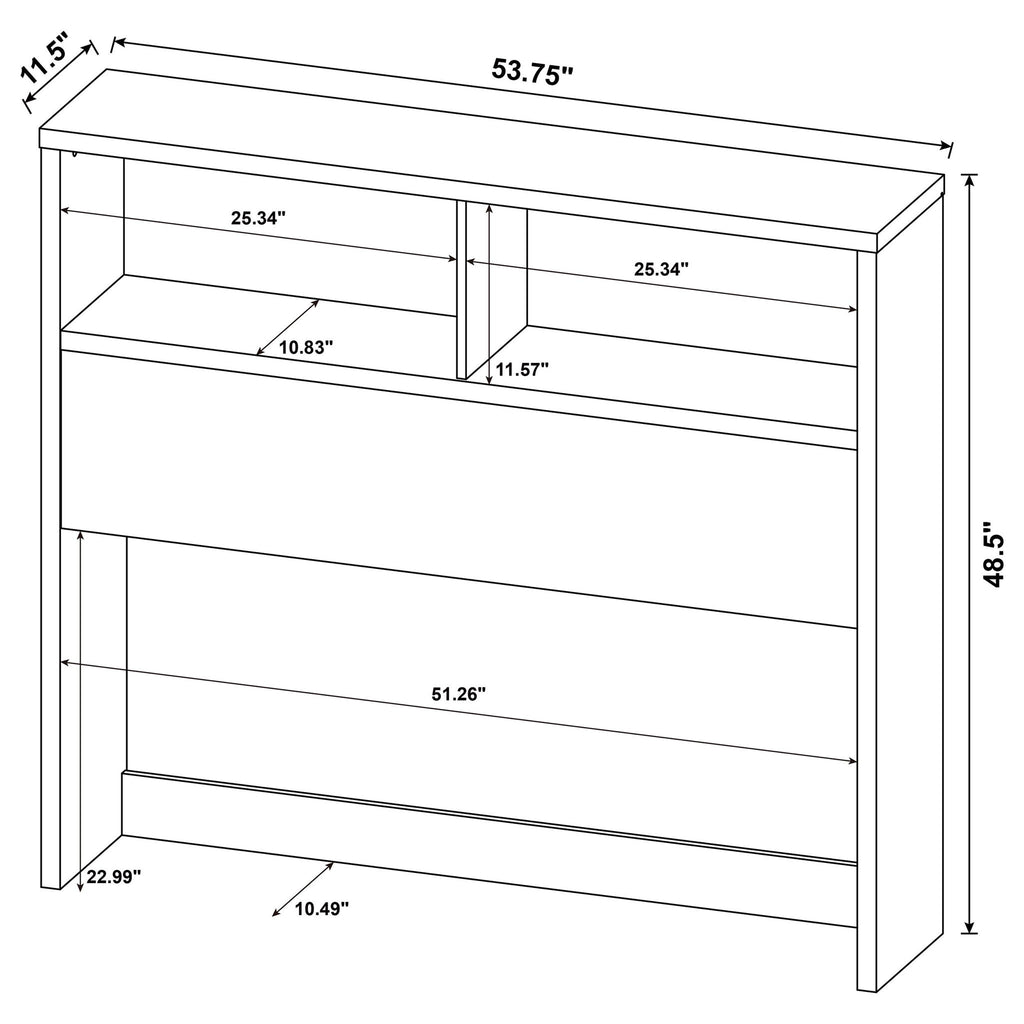 Geary - Bookcase Headboard With Open Cubbies