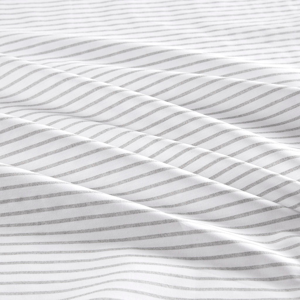 200 Thread Count Printed Cotton - Full Sheet Set - Gray Stripe