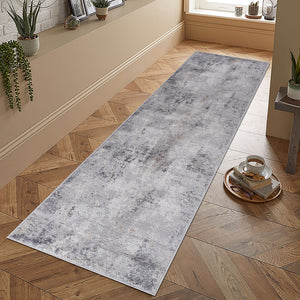 Marfi - 2' X 8' Abstract Runner Rug - Ivory / Taupe