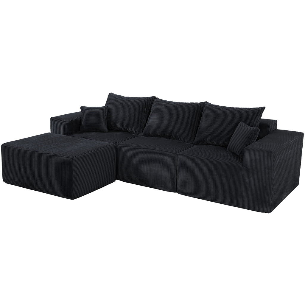Modular Sectional Sofa, Convertible Couch With Chaise Corduroy