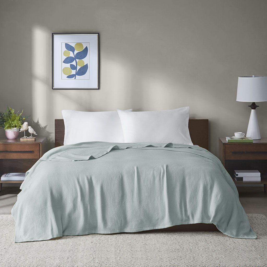 Freshspun Basketweave - Twin Blanket - Blue