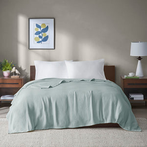 Freshspun Basketweave - King Blanket - Blue