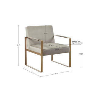 Jayco - Accent Chair With Metal Arms - Beige