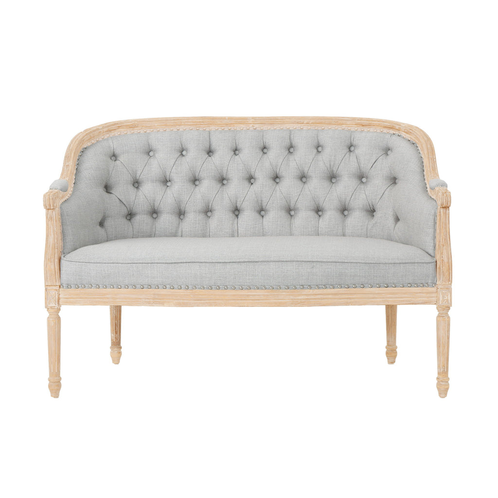 French Country Chesterfield Style Tufted Loveseat