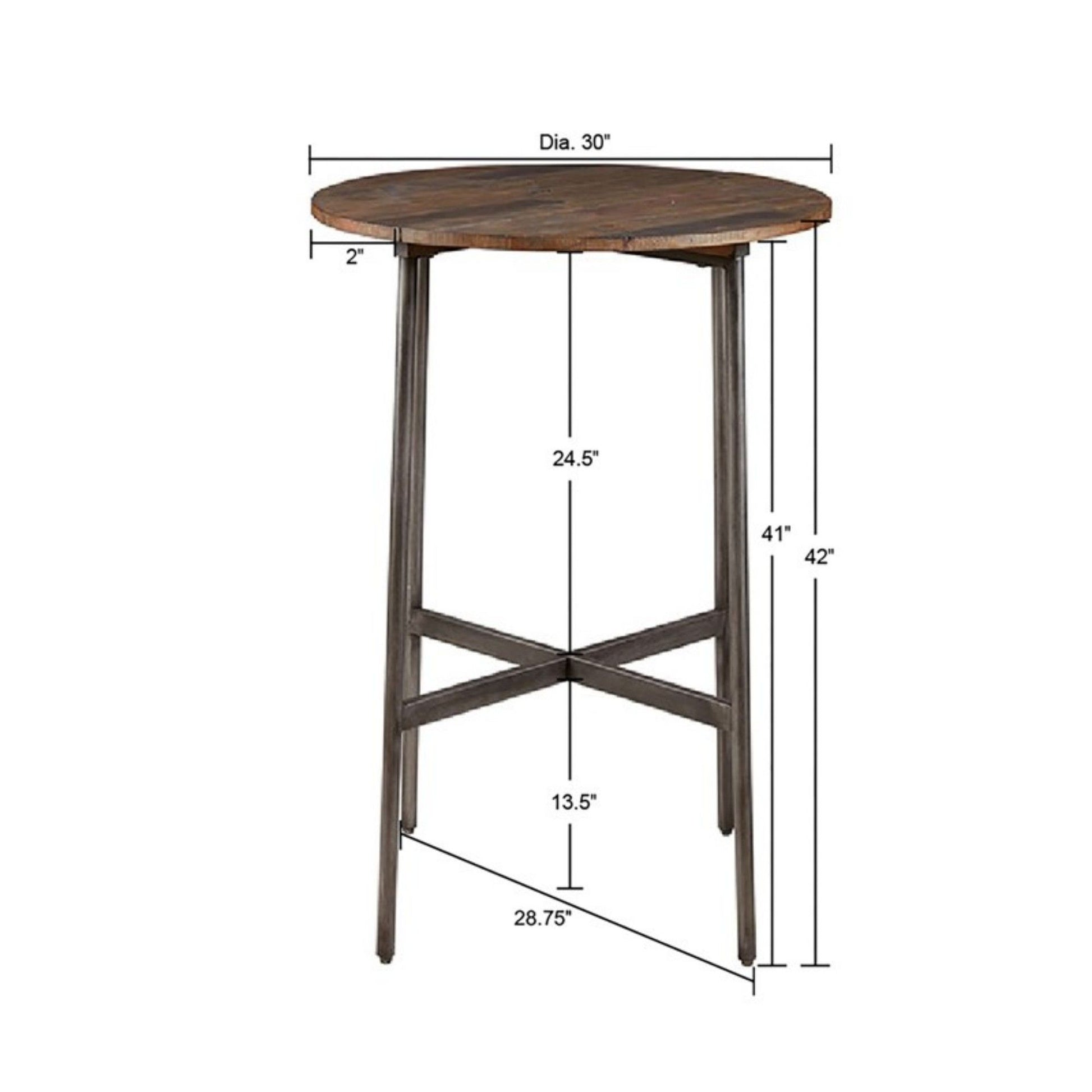 Renu - Round Bar Table With Industrial Charm - Light Brown