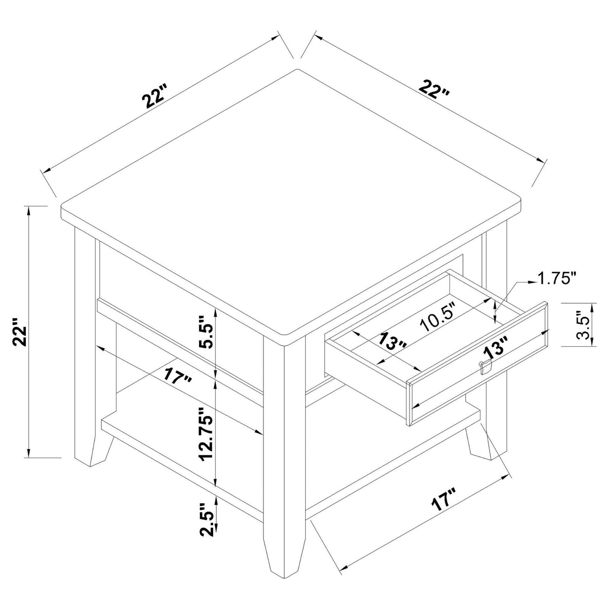 1 Shelf End Table - Brown