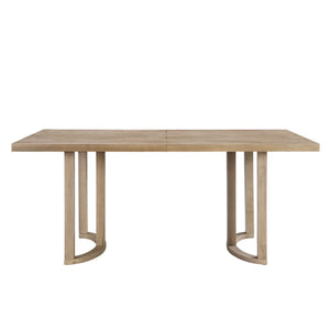 Contemporary 69 Inches Dining Table With U Shaped Trestle Base - Light Ash