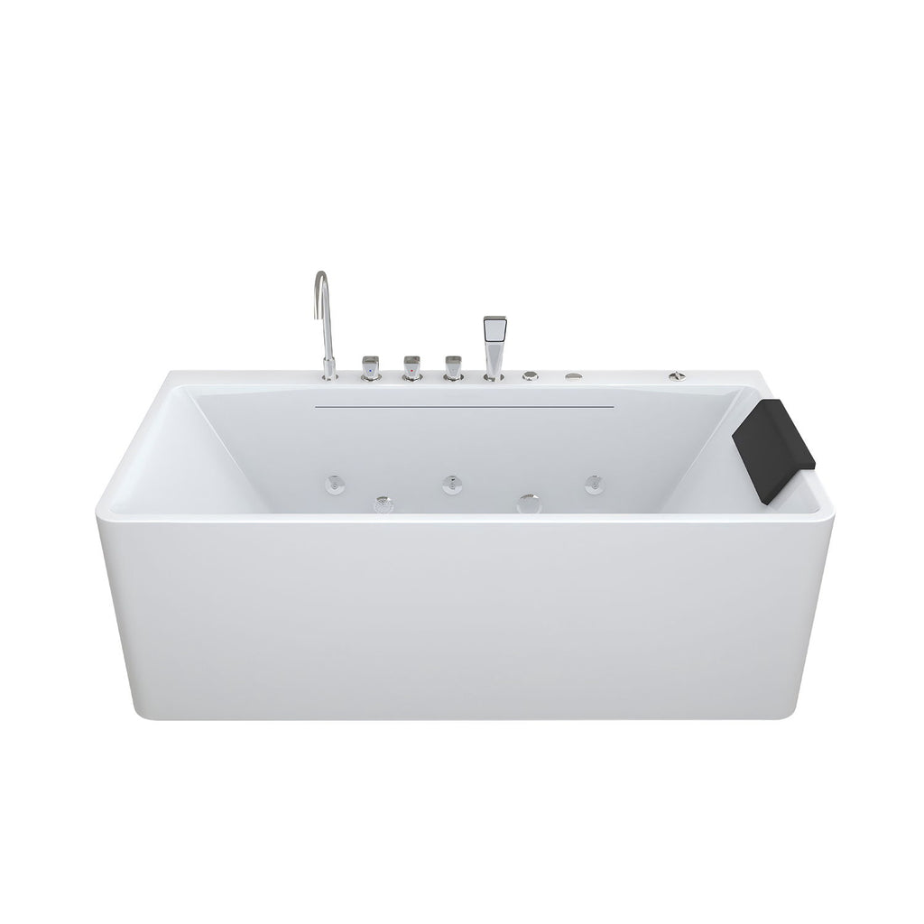 Xavier - Single Massage Bathtub, Equipped With Gfci Plug And Ul Certified Water Pump, Upc Certified Drain - Milk White