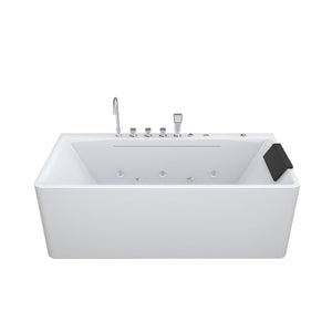 Xavier - Single Massage Bathtub, Equipped With Gfci Plug And Ul Certified Water Pump, Upc Certified Drain - Milk White