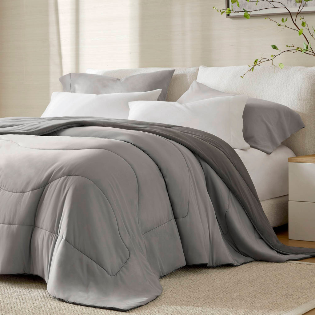 King/California King Reversible Tencel Comforter Blanket - Gray