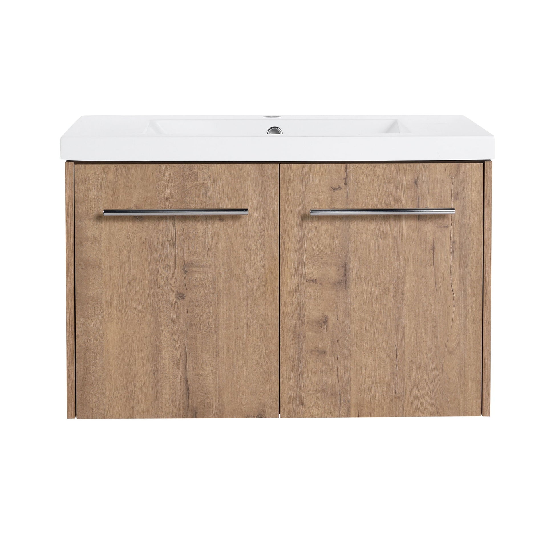 Modern Floating Bathroom Vanity With Resin Sink, Soft Close Doors