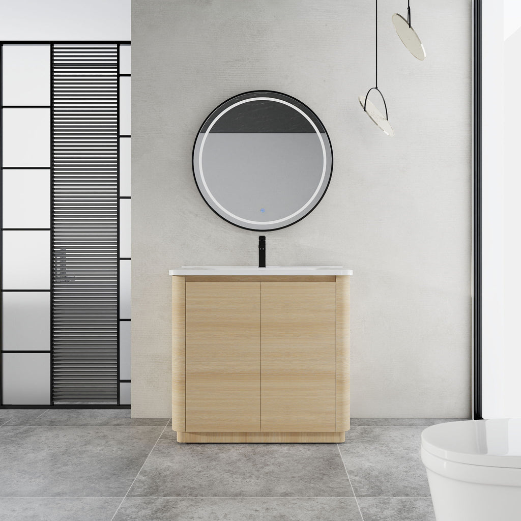 Freestanding Bathroom Vanity With Sink & 2 Soft Close Doors