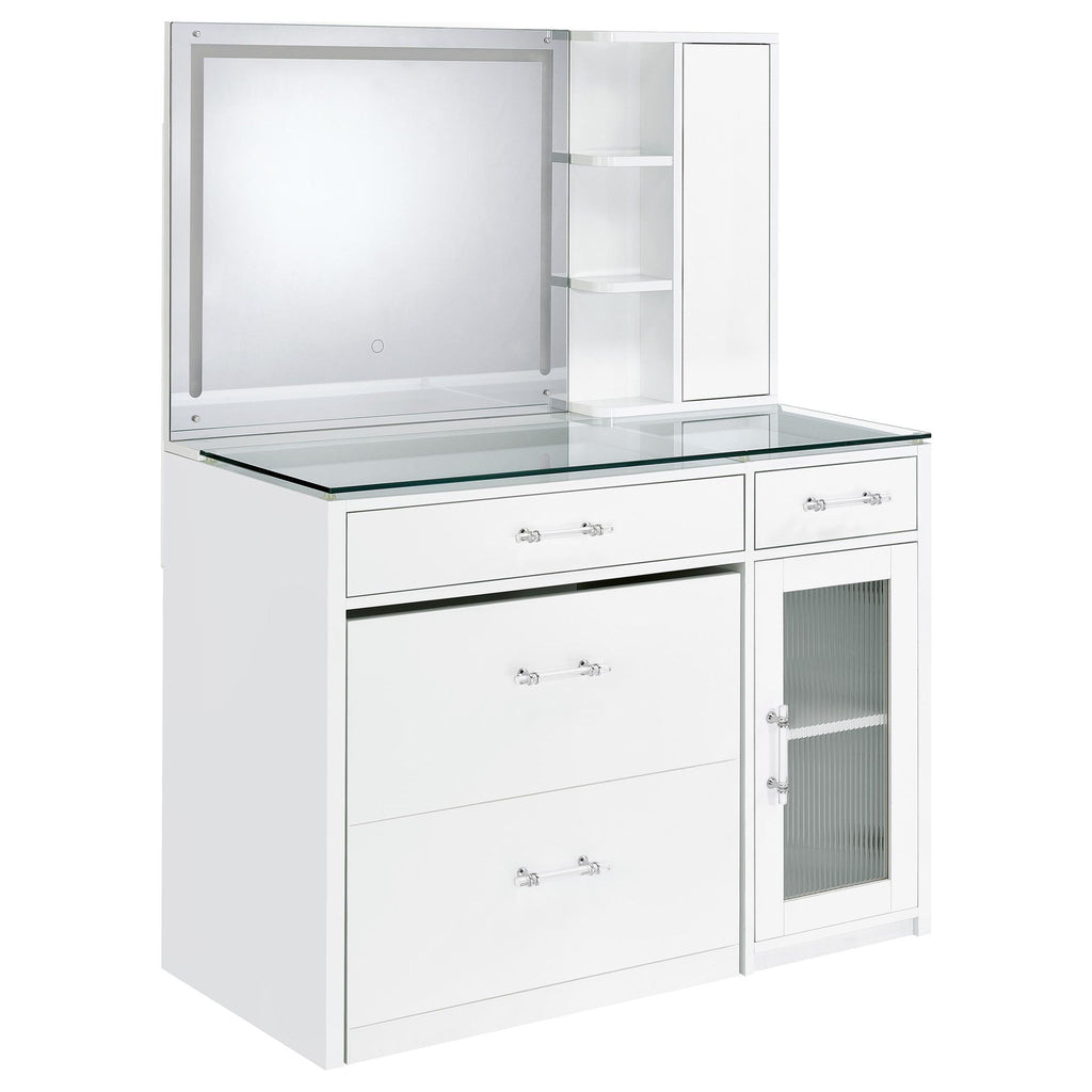 Kerr - 2 Drawer Makeup Vanity Table With Mirror And Stool