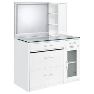 Kerr - 2 Drawer Makeup Vanity Table With Mirror And Stool