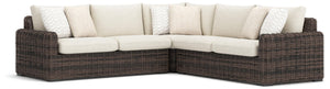Kimora - 3-Piece Outdoor Sectional - Beige / Dark Brown