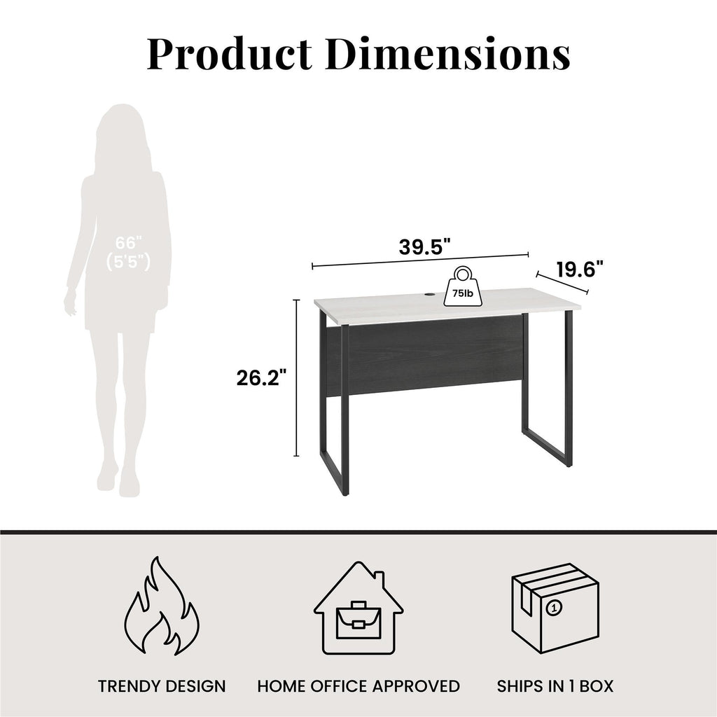 Sorina - Writing Desk - White / Light Oak