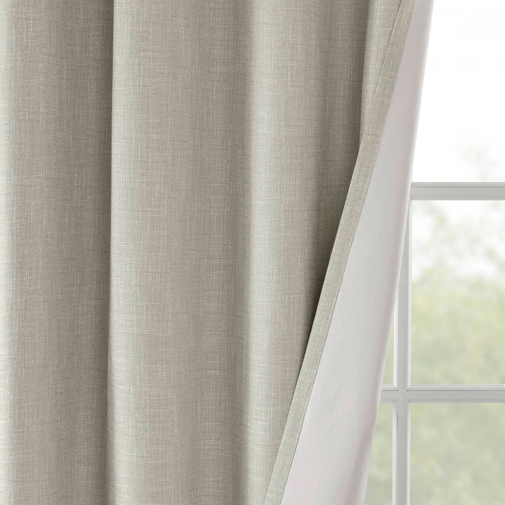 Maya - Printed Heathered Blackout Grommet Top Curtain Panel - Taupe