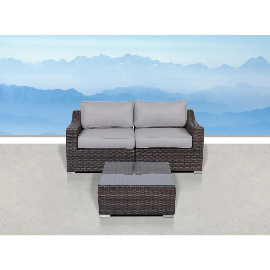 Outdoor Wicker Conversation Set With Cushions, All Weather