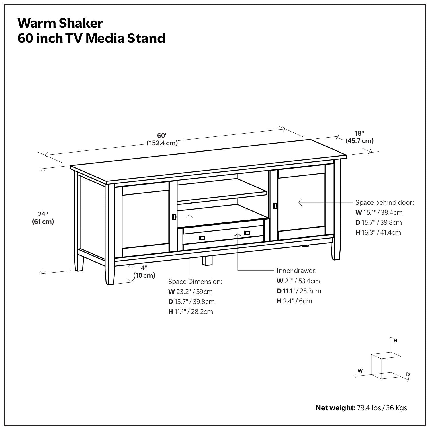 Warm Shaker - TV Media Stand - Brown