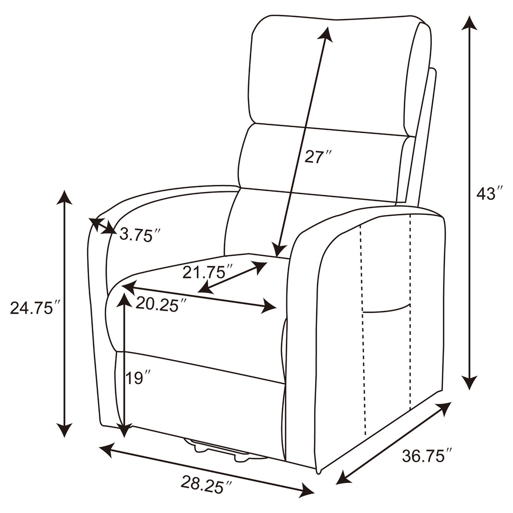 Royston - Upholstered Power Lift Recliner With Remote Comfort - Black