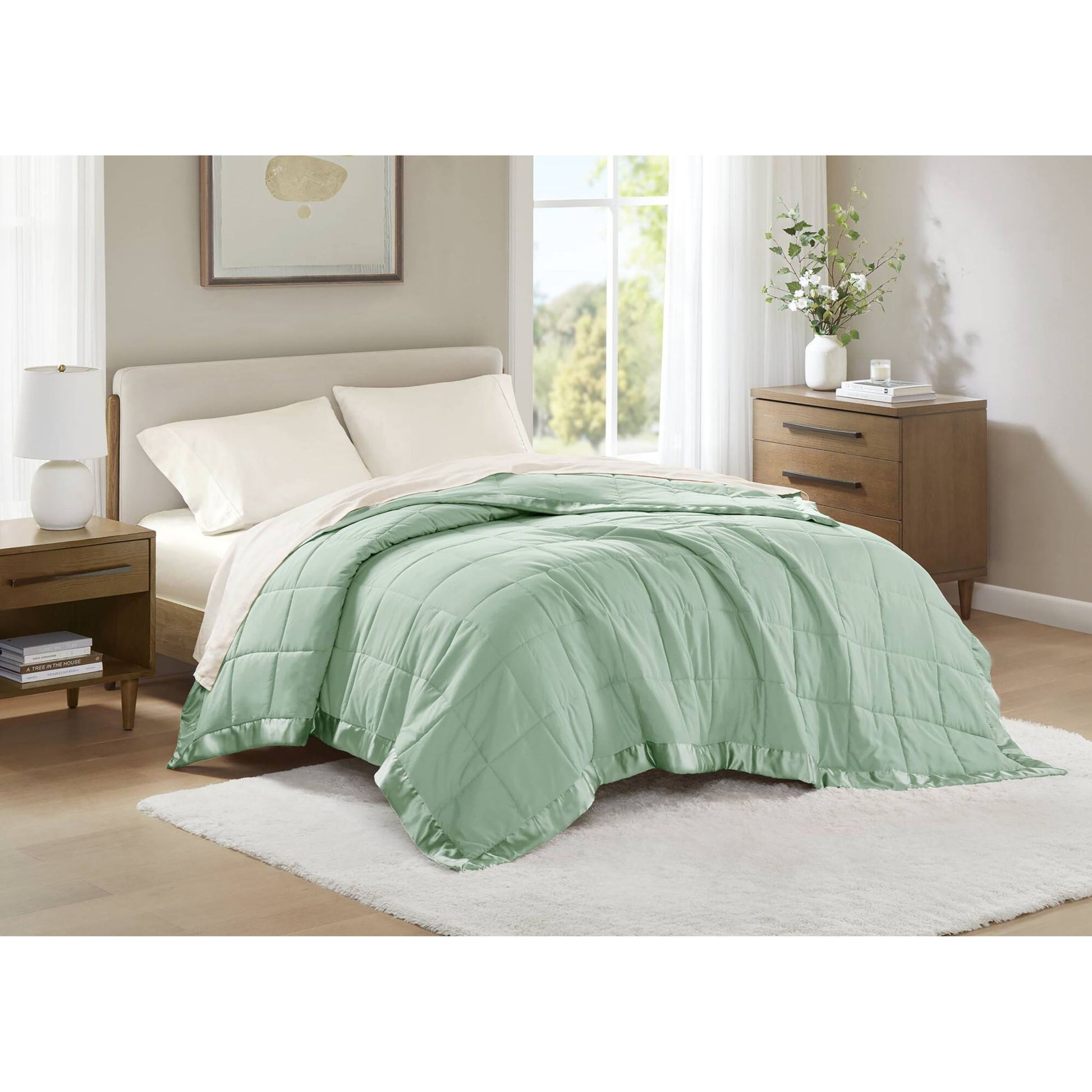 Windom - King All Season Hypoallergenic Blanket With 3M Scotchgard - Seafoam