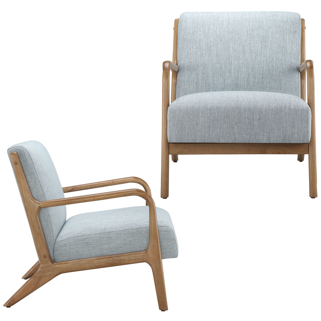 Novak - Mid-Century Modern Accent Armchair (Set of 2) - Light Blue