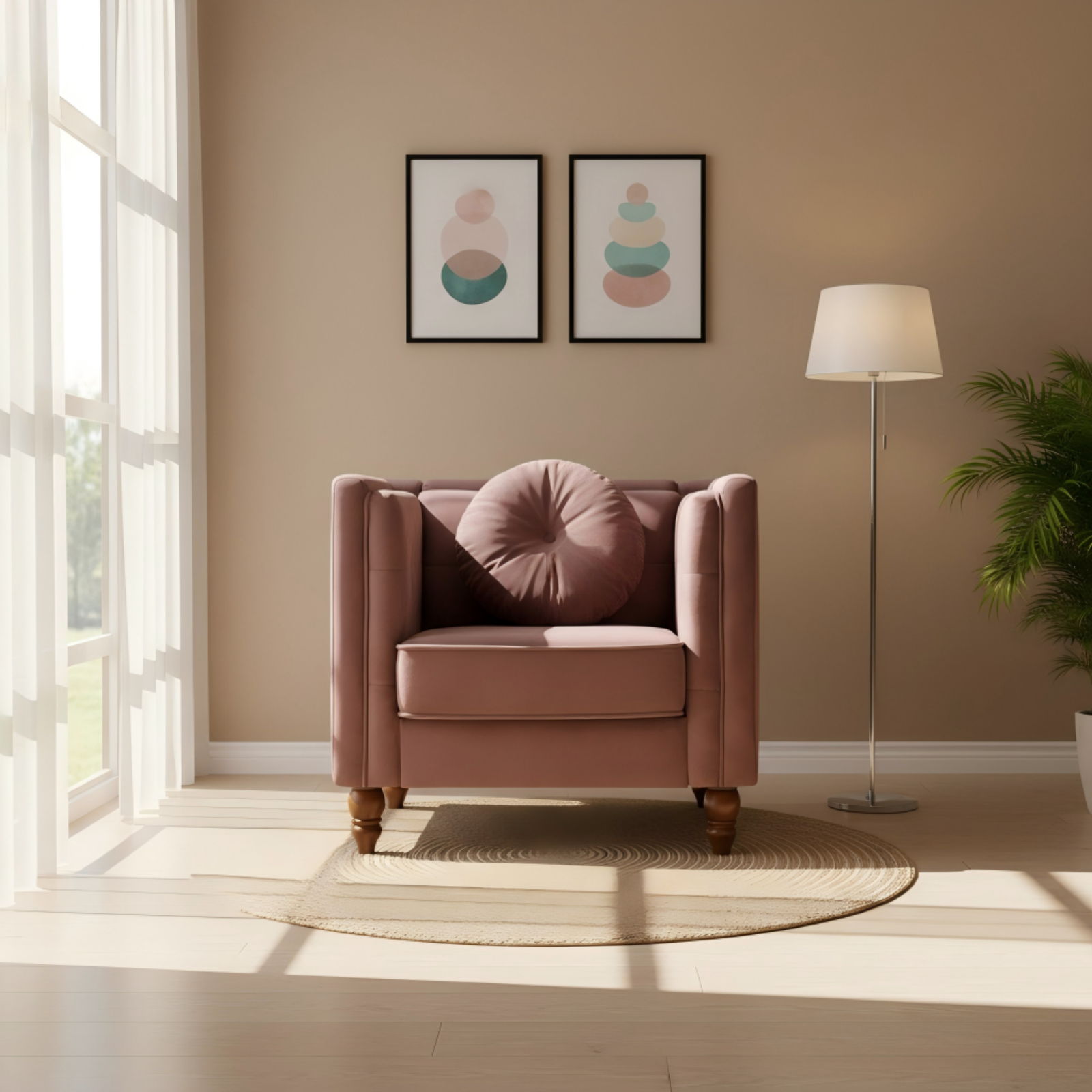 Chesterfield Accent Tufted Square Arm Side Chair