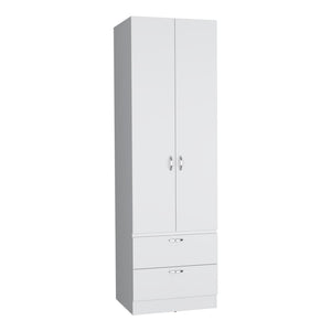 Armoire Organiser, Two Shelves, Rod, Double Door Cabinet Armoire