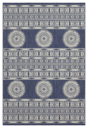 Sunshine - 5'3" X 7'3" Indoor, Outdoor Area Polypropylene Rug - Blue