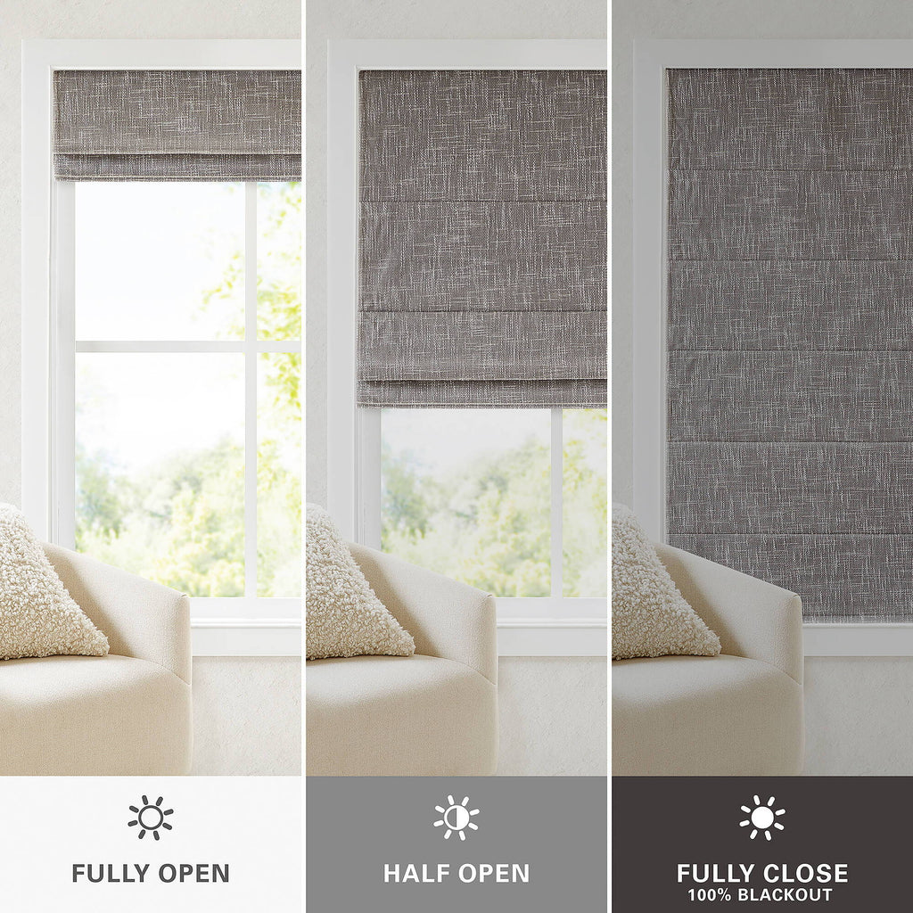 Quincy - 29x64" Total Blackout Cordless Roman Shade - Gray