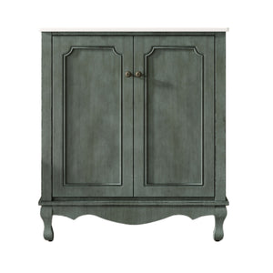 Vintage Bathroom Vanity With Ceramic Sink, Adjustable Shelves