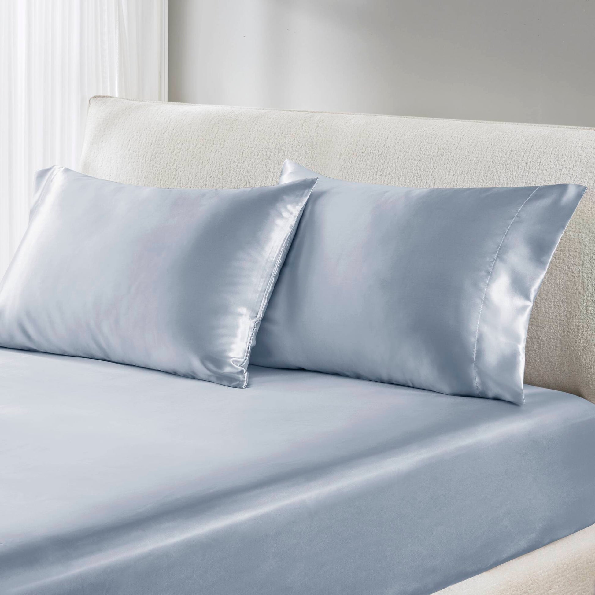 Satin - King Luxury Pillowcases (Set of 2) - Blue