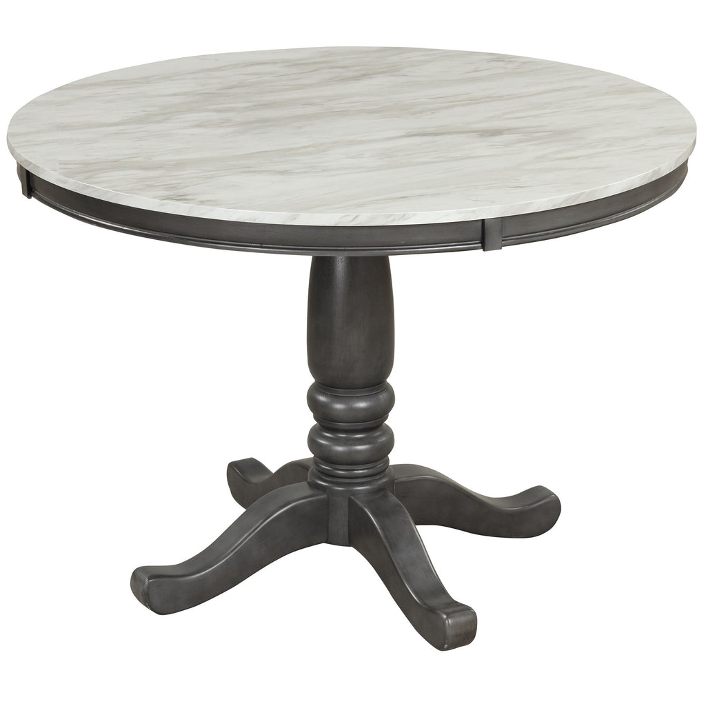 Dining Table - Gray - Faux Marble