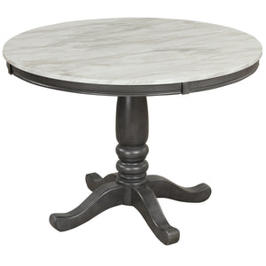 Dining Table - Gray - Faux Marble