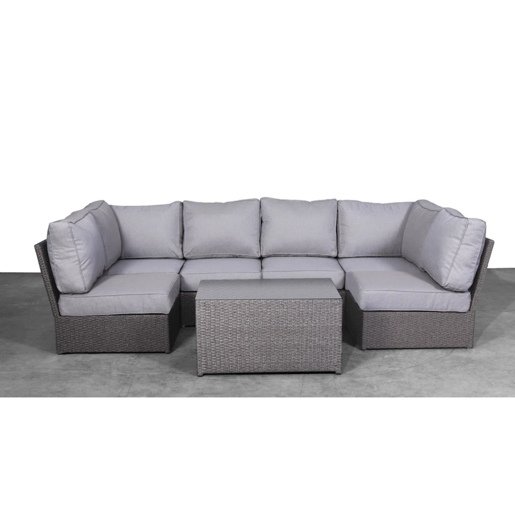 Comfortable Modern Patio Rattan Sectional Set With Cushions