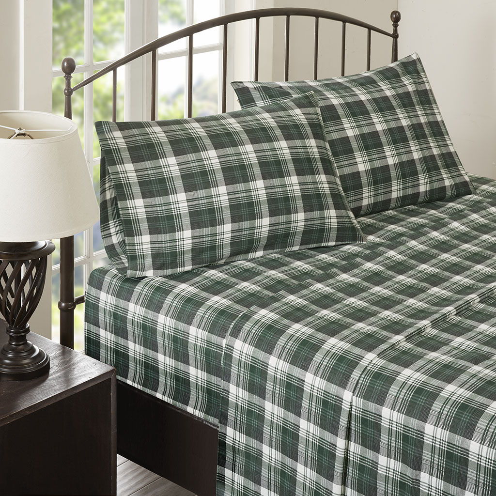 Queen Sheet Set - Green Plaid