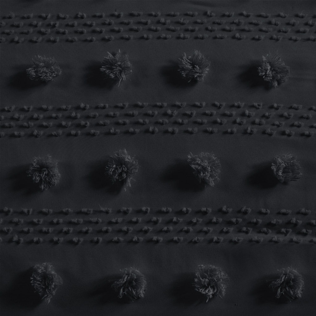 Lucy - Clip Jacquard King Comforter Set - Black