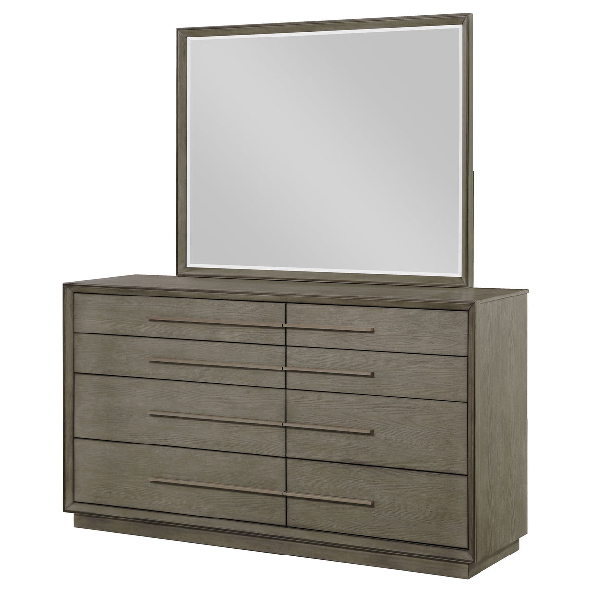Prescott - 8 Drawer Dresser With Mirror - Brown