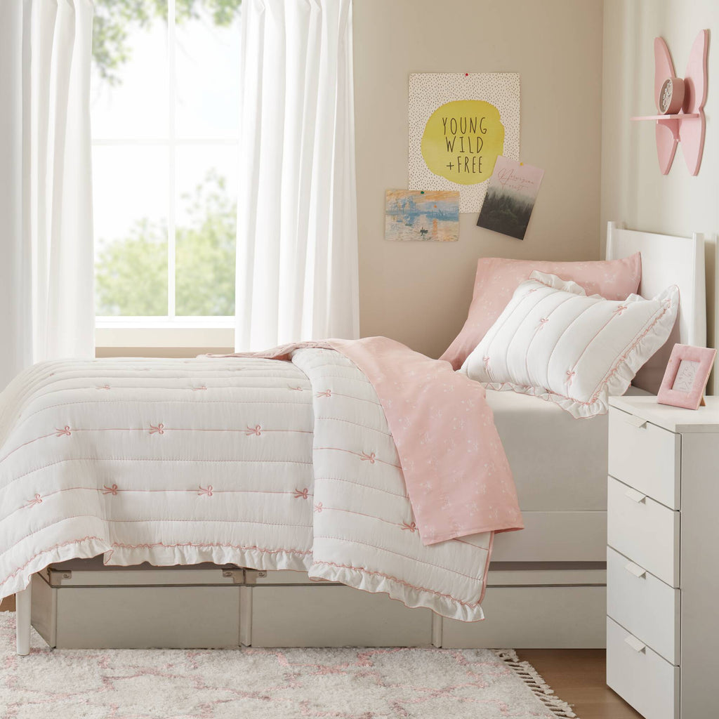 Liv - Twin Quilt Set - Pink