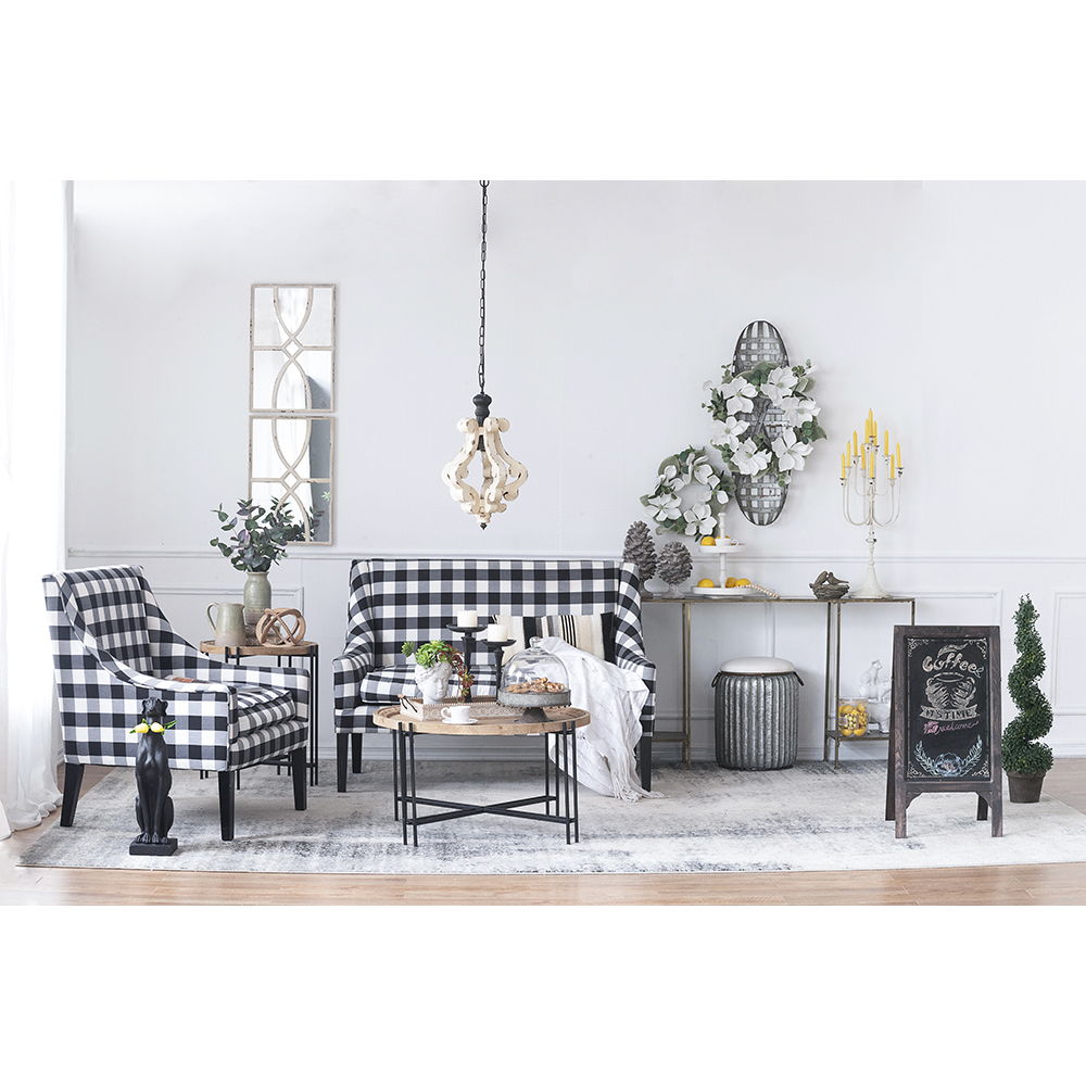 Farmhouse Chandeliar Distressed Pendant French Country Wood Chandelier For Living Room Foyer, Bulb Not Included - Antique Cream