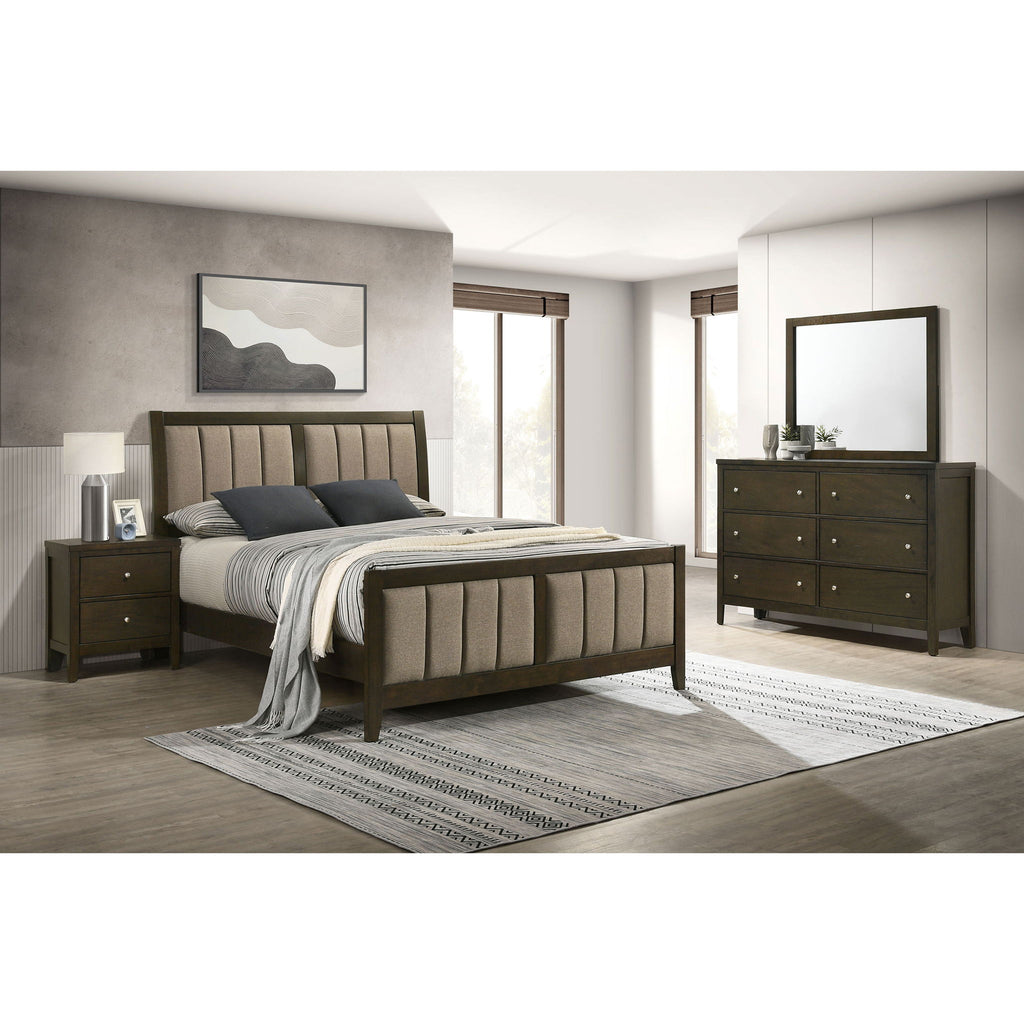 Clement - 4 Piece Queen Bedroom Set With Tufted Headboard - Dark Coffee