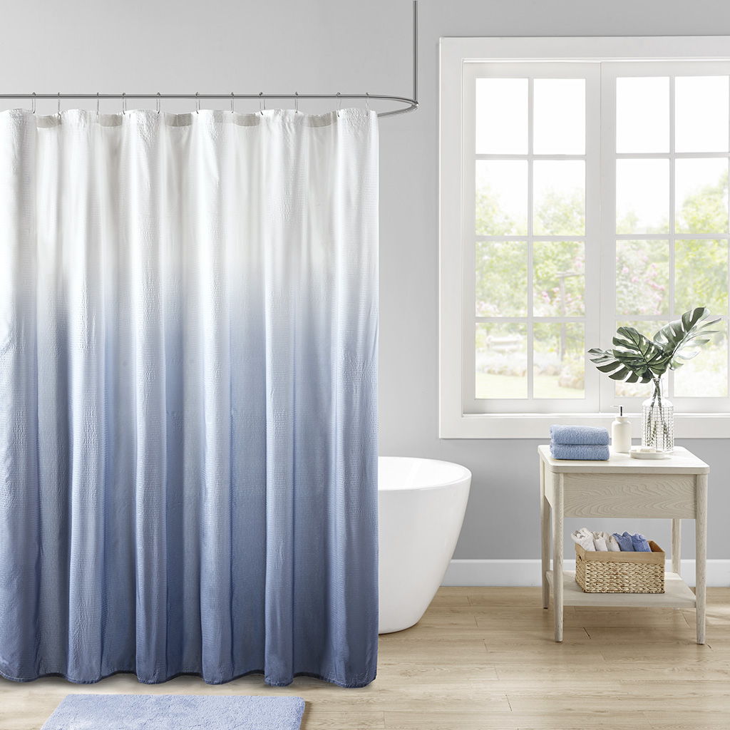Ara - Ombre Printed Shower Curtain - Blue