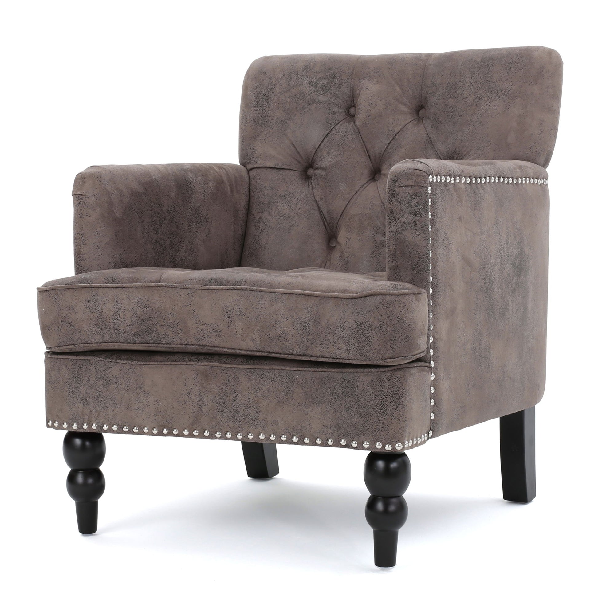 Vitality - Club Chair With Button Tufted Diamond Stitching And Turned Legs