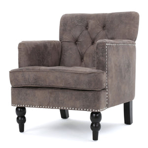 Vitality - Club Chair With Button Tufted Diamond Stitching And Turned Legs