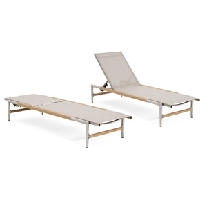 Hargrove - Outdoor Patio Aluminum Chaise Lounge (Set of 2) - Natural / Silver
