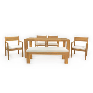 Outdoor Dining Set Rectangular Table With Umbrella Hole