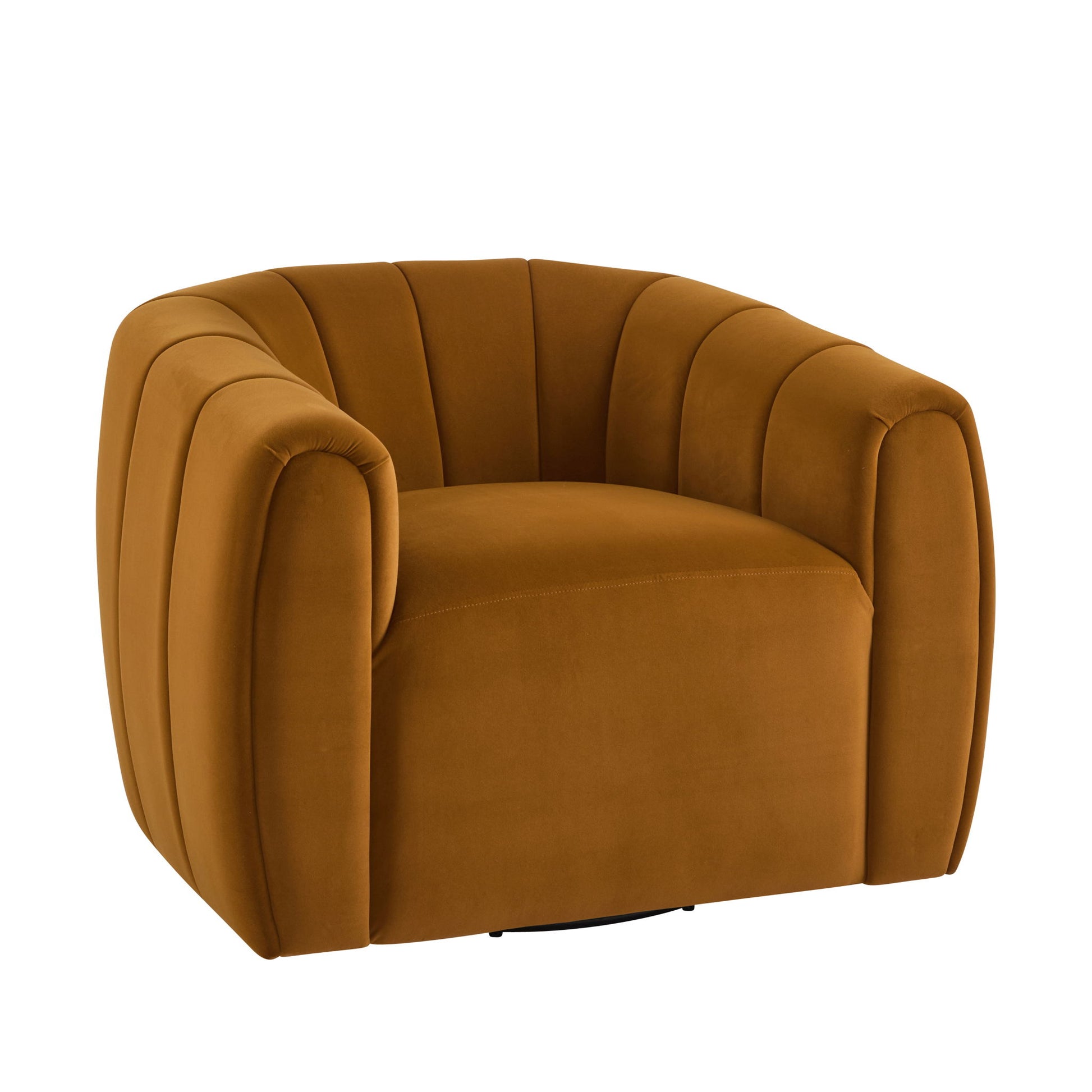 Serenizia - Upholstered Swivel Chair With Channel Tufted
