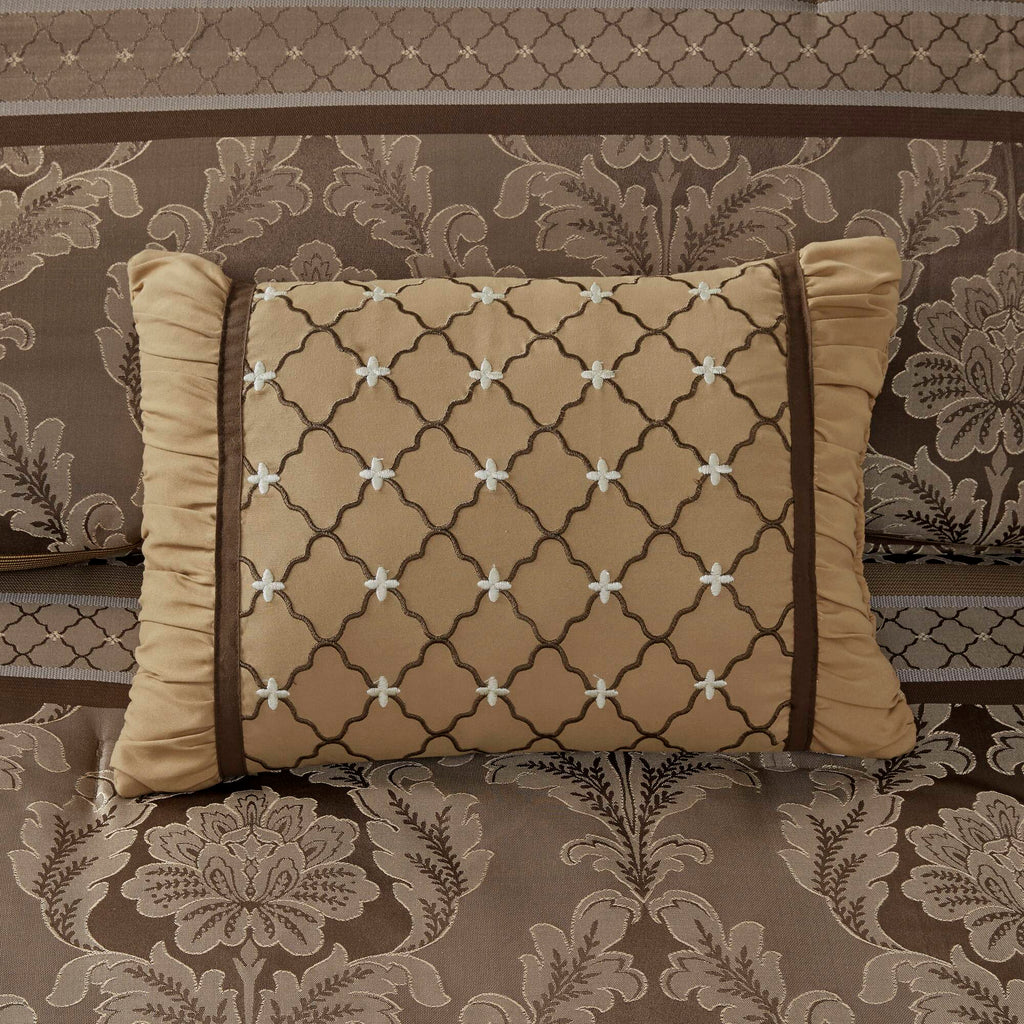 Bellagio - 7 Piece Comforter Set - Brown / Gold