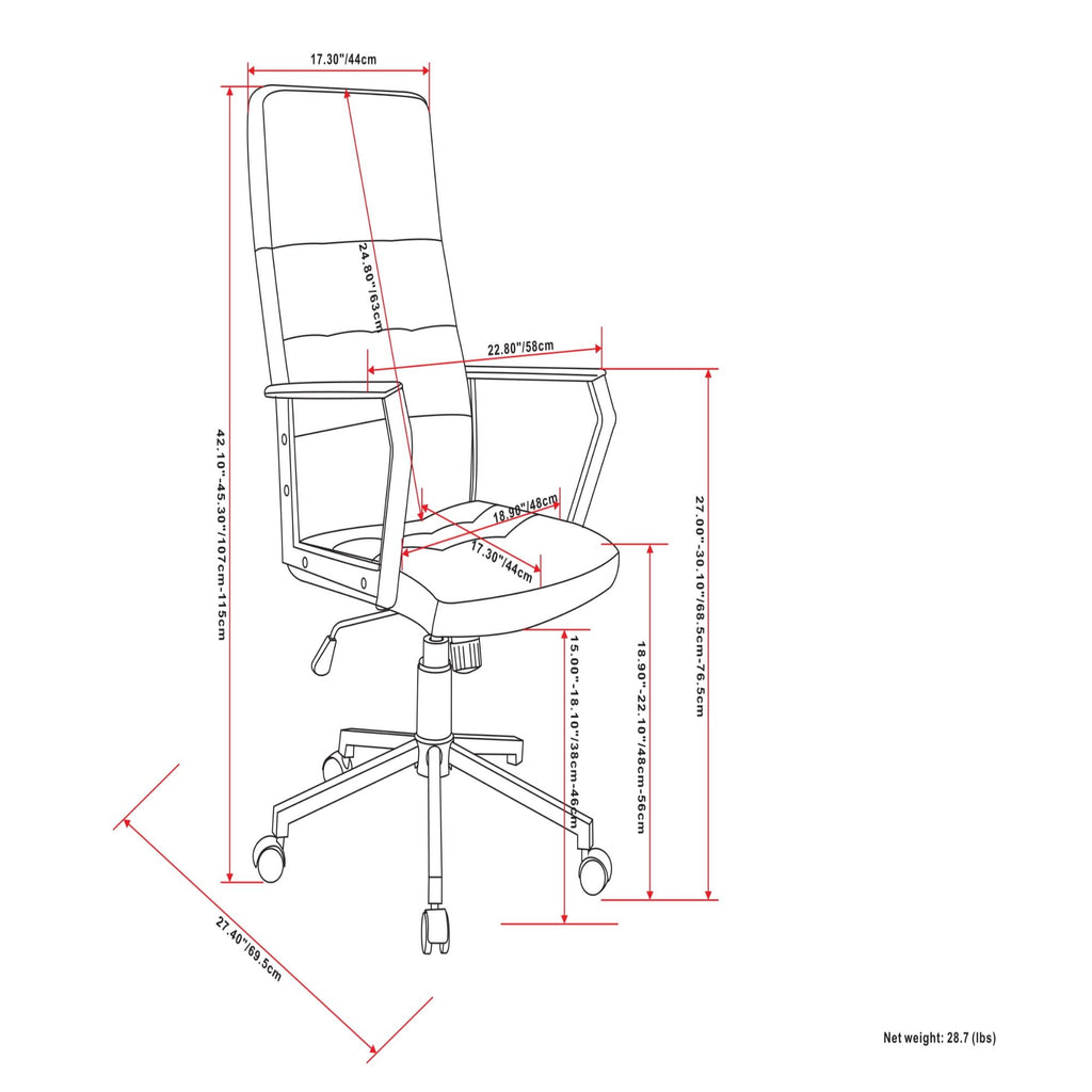 Foley - Swivel Office Chair - Distressed Blue