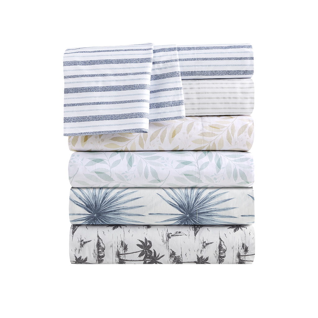 200 Thread Count Printed Cotton - Full Sheet Set - Blue Stripe